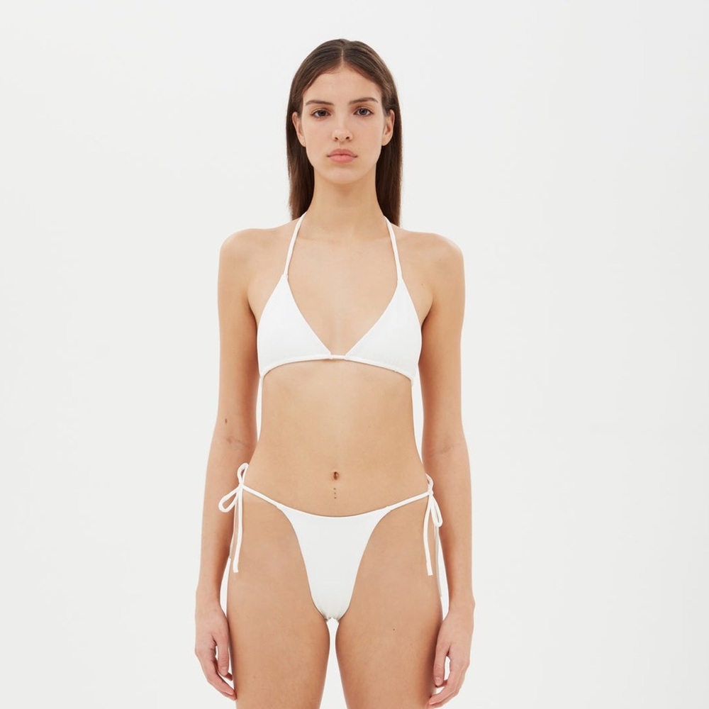 AEXAE Tyra Tie Neck Top in Chalk